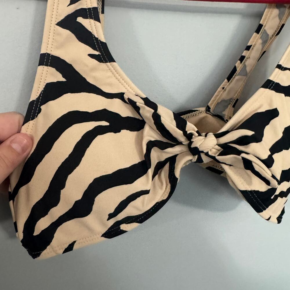 Cabana del Sol Animal Print Bikini Top Size Medium Removable Padding Swimwear - Picture 2 of 7